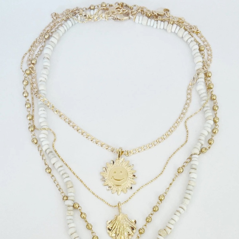 New Vanessa Mooney THE HAPPY FLOWER NECKLACE Gold - Picture 6 of 9